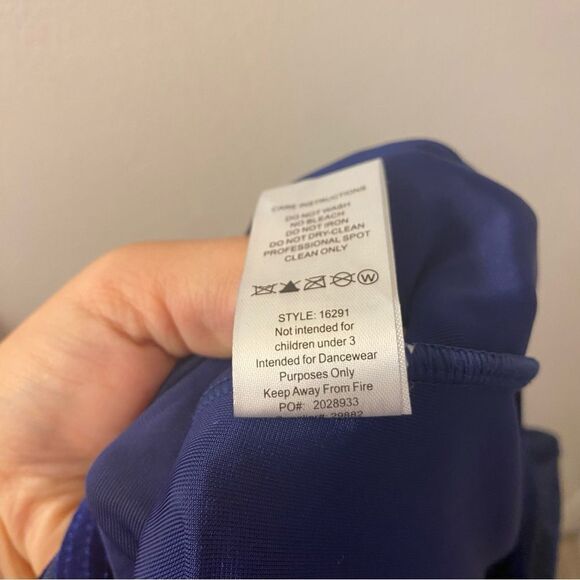 Weissman Dance costume blue sassy fringe sequin dress Misbehave 16291 Adult MA - Picture 6 of 10